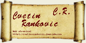 Cvetin Ranković vizit kartica